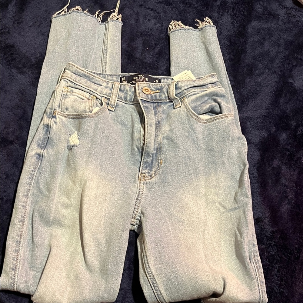 Hollister Light Blue Distressed Ankle Jeans